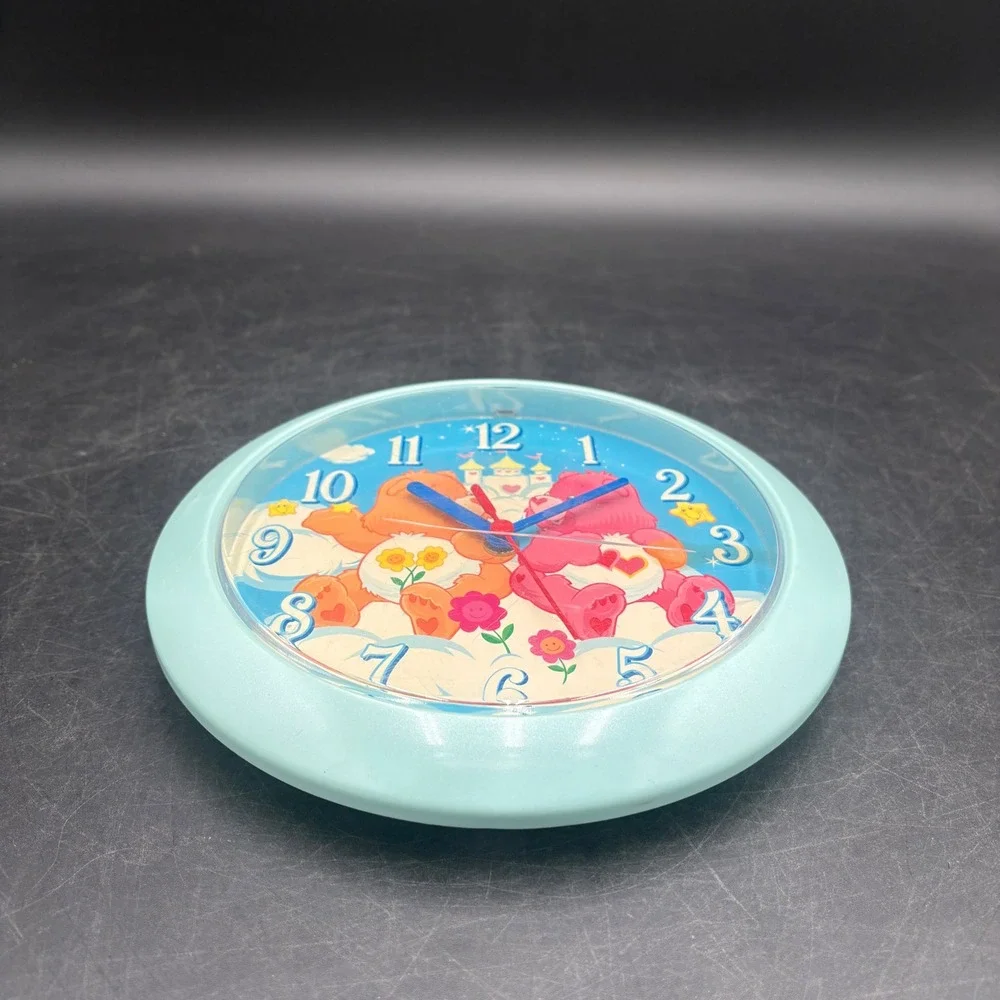 Care Bears Vintage 2003 Wall Clock Friend & Love-a-Lot Bear Blue 10 Inch Round